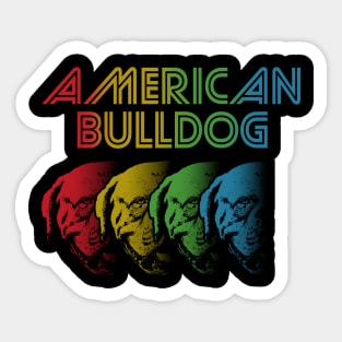 Cool Retro Groovy American Bulldog Sticker